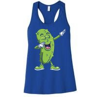 Dabbing Pickle Gift Cucumber Vegetarian Vegan Pickles Lover Gift Women's Racerback Tank