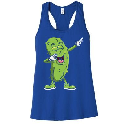 Dabbing Pickle Gift Cucumber Vegetarian Vegan Pickles Lover Gift Women's Racerback Tank