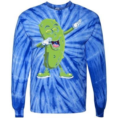 Dabbing Pickle Gift Cucumber Vegetarian Vegan Pickles Lover Gift Tie-Dye Long Sleeve Shirt