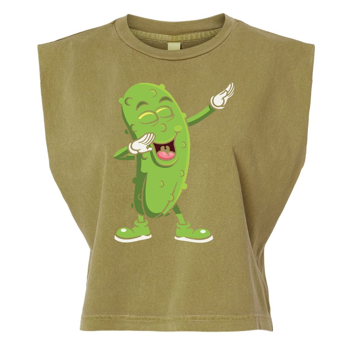 Dabbing Pickle Gift Cucumber Vegetarian Vegan Pickles Lover Gift Garment-Dyed Women's Muscle Tee