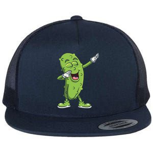 Dabbing Pickle Gift Cucumber Vegetarian Vegan Pickles Lover Gift Flat Bill Trucker Hat