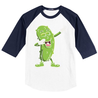 Dabbing Pickle Gift Cucumber Vegetarian Vegan Pickles Lover Gift Baseball Sleeve Shirt