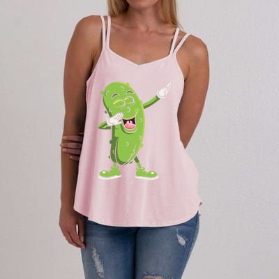 Dabbing Pickle Gift Cucumber Vegetarian Vegan Pickles Lover Gift Women's Strappy Tank