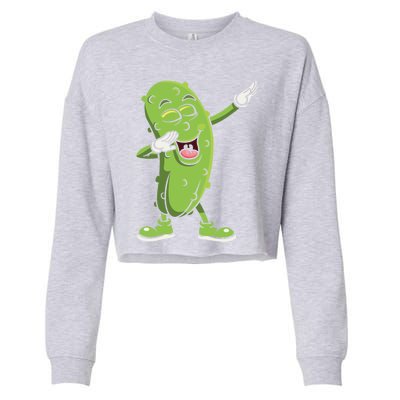 Dabbing Pickle Gift Cucumber Vegetarian Vegan Pickles Lover Gift Cropped Pullover Crew