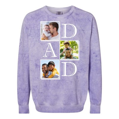 Dad Personalized Gift For Fathers Day Custom Photo Colorblast Crewneck Sweatshirt