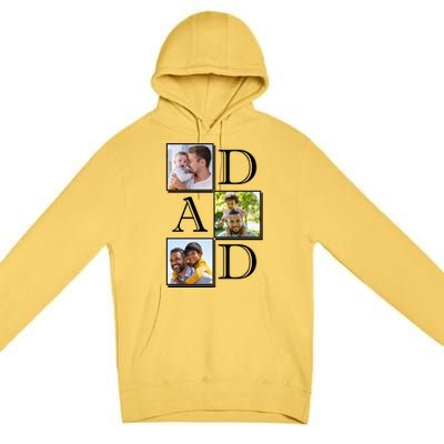 Dad Personalized Gift For Fathers Day Custom Photo Premium Pullover Hoodie