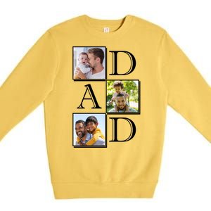 Dad Personalized Gift For Fathers Day Custom Photo Premium Crewneck Sweatshirt