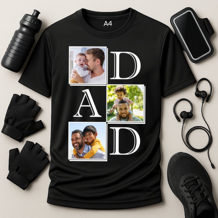 Dad Personalized Gift For Fathers Day Custom Photo Performance Shirt
