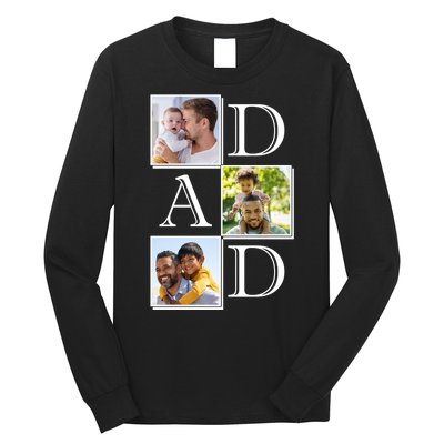 Dad Personalized Gift For Fathers Day Custom Photo Long Sleeve Shirt