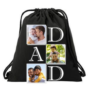 Dad Personalized Gift For Fathers Day Custom Photo Drawstring Bag