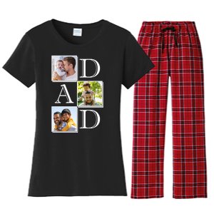 Dad Personalized Gift For Fathers Day Custom Photo Women's Flannel Pajama Set