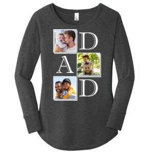 Dad Personalized Gift For Fathers Day Custom Photo Women's Perfect Tri Tunic Long Sleeve Shirt