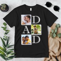 Dad Personalized Gift For Fathers Day Custom Photo Premium T-Shirt