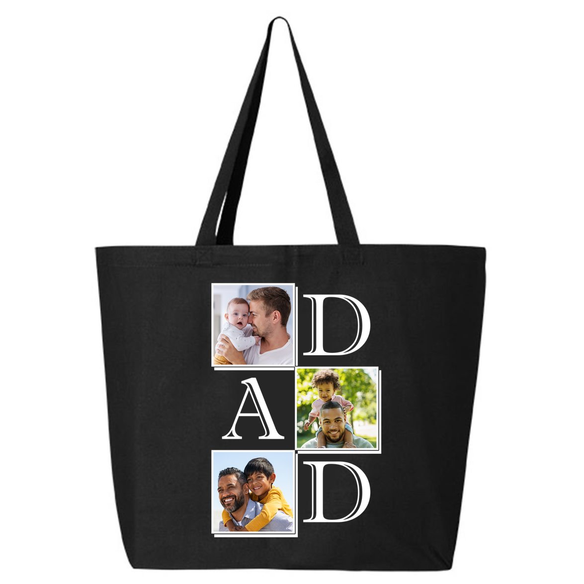 Dad Personalized Gift For Fathers Day Custom Photo 25L Jumbo Tote