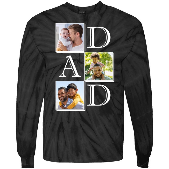 Dad Personalized Gift For Fathers Day Custom Photo Tie-Dye Long Sleeve Shirt