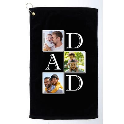 Dad Personalized Gift For Fathers Day Custom Photo Platinum Collection Golf Towel