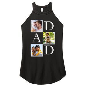 Dad Personalized Gift For Fathers Day Custom Photo Women's Perfect Tri Rocker Tank