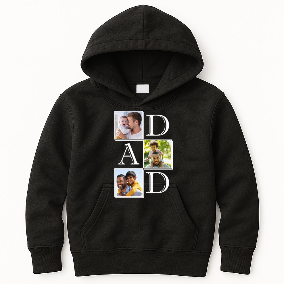 Dad Personalized Gift For Fathers Day Custom Photo Kids Hoodie