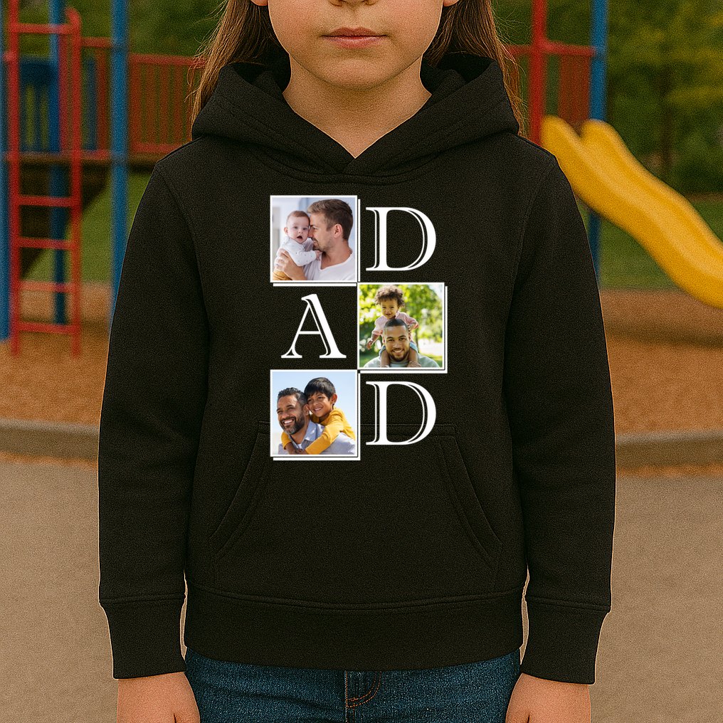 Dad Personalized Gift For Fathers Day Custom Photo Kids Hoodie