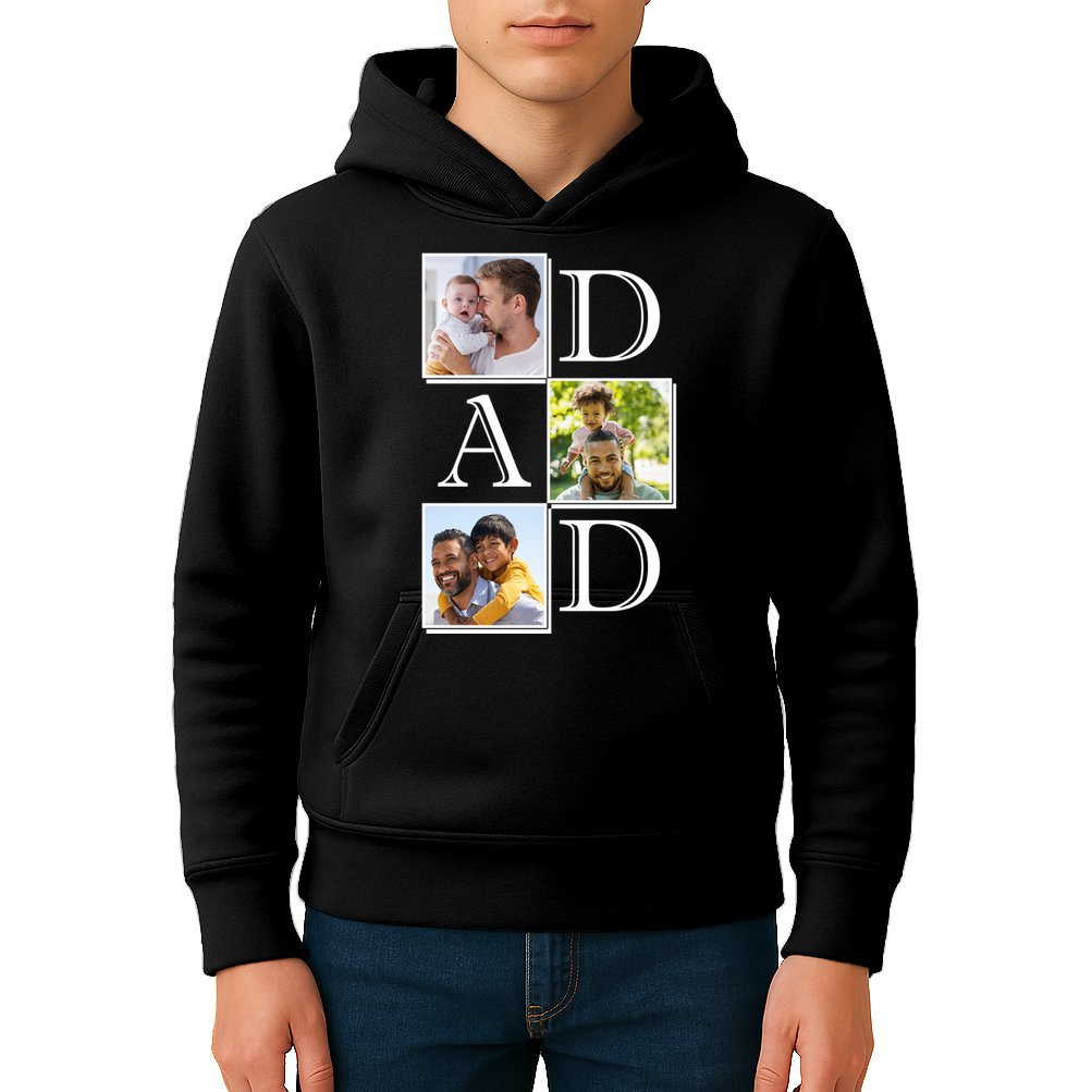 Dad Personalized Gift For Fathers Day Custom Photo Kids Hoodie