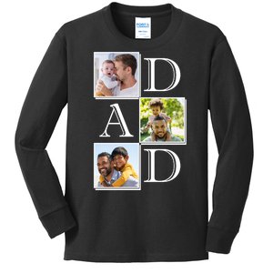 Dad Personalized Gift For Fathers Day Custom Photo Kids Long Sleeve Shirt