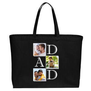 Dad Personalized Gift For Fathers Day Custom Photo Cotton Canvas Jumbo Tote