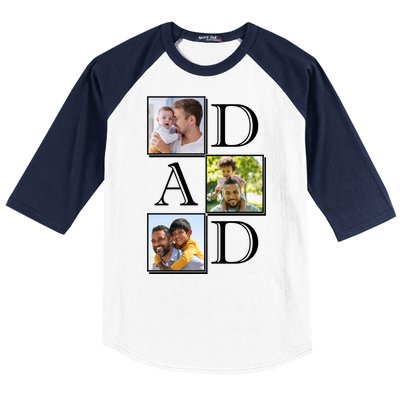 Dad Personalized Gift For Fathers Day Custom Photo Baseball Sleeve Shirt