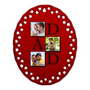 Dad Personalized Gift For Fathers Day Custom Photo Ceramic Oval Ornament