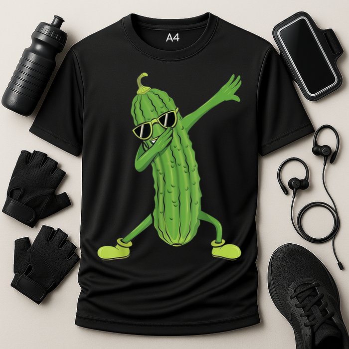 Dabbing Pickle Gift Dancing Cucumber Lover Funny Gifts Cooling Performance Crew T-Shirt