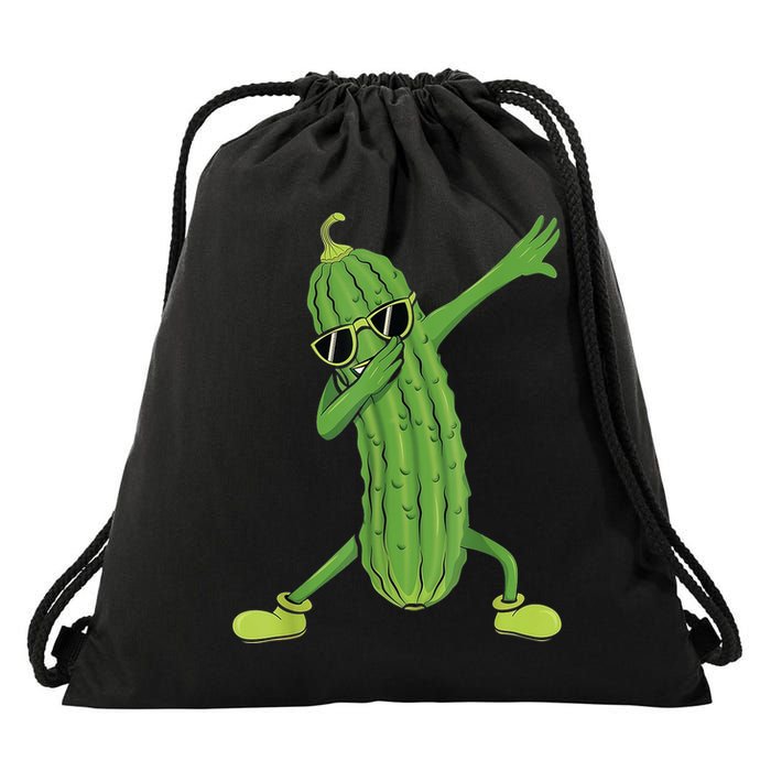Dabbing Pickle Gift Dancing Cucumber Lover Funny Gifts Drawstring Bag