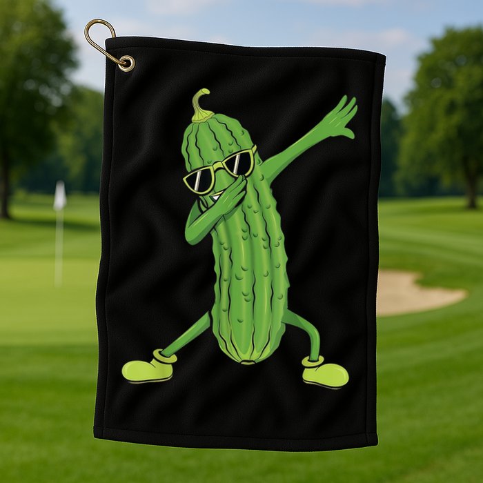 Dabbing Pickle Gift Dancing Cucumber Lover Funny Gifts Golf Towel