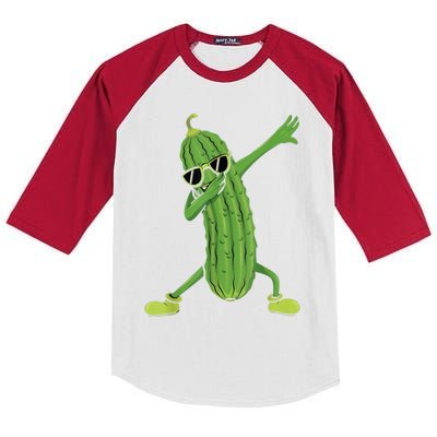 Dabbing Pickle Gift Dancing Cucumber Lover Funny Gifts Kids Colorblock Raglan Jersey