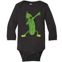 Dabbing Pickle Gift Dancing Cucumber Lover Funny Gifts Baby Long Sleeve Bodysuit