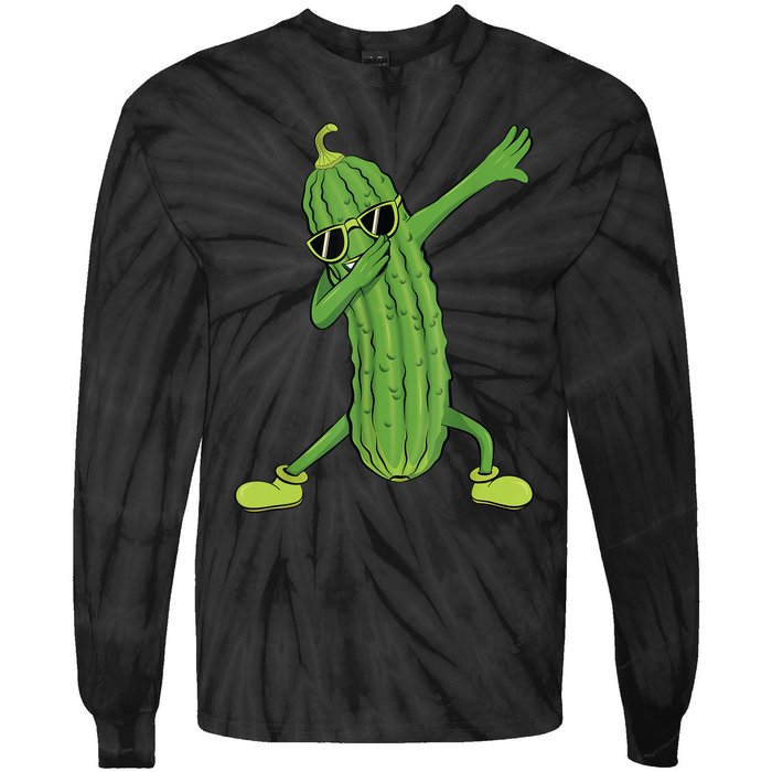 Dabbing Pickle Gift Dancing Cucumber Lover Funny Gifts Tie-Dye Long Sleeve Shirt