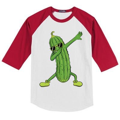 Dabbing Pickle Gift Dancing Cucumber Lover Funny Gifts Kids Colorblock Raglan Jersey