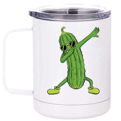 Dabbing Pickle Gift Dancing Cucumber Lover Funny Gifts 12 oz Stainless Steel Tumbler Cup