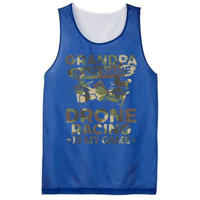 Drone Pilot Grandpa Is My Name Drone Racing Is My Game Great Gift Mesh Reversible Basketball Jersey Tank