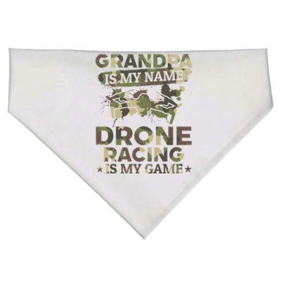 Drone Pilot Grandpa Is My Name Drone Racing Is My Game Great Gift USA-Made Doggie Bandana