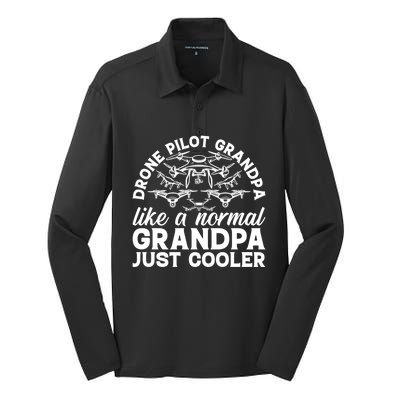 Drone Pilot Grandpa Quadcopter Drone Pilot Grandpa Meaningful Gift Silk Touch Performance Long Sleeve Polo