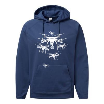 Drone Pilot Gift Performance Fleece Hoodie