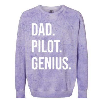 Dad Pilot Genius Funny Father Gift Colorblast Crewneck Sweatshirt