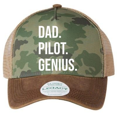 Dad Pilot Genius Funny Father Gift Legacy Tie Dye Trucker Hat