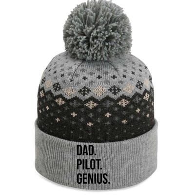 Dad Pilot Genius Funny Father Gift The Baniff Cuffed Pom Beanie