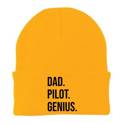 Dad Pilot Genius Funny Father Gift Knit Cap Winter Beanie