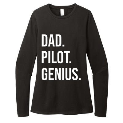 Dad Pilot Genius Funny Father Gift Womens CVC Long Sleeve Shirt