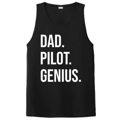 Dad Pilot Genius Funny Father Gift PosiCharge Competitor Tank