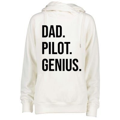 Dad Pilot Genius Funny Father Gift Womens Funnel Neck Pullover Hood