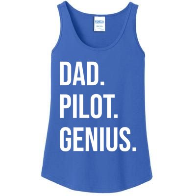 Dad Pilot Genius Funny Father Gift Ladies Essential Tank