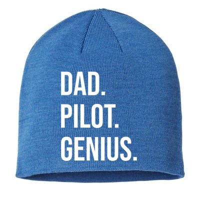 Dad Pilot Genius Funny Father Gift Sustainable Beanie