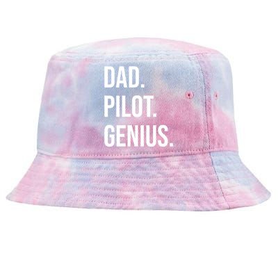 Dad Pilot Genius Funny Father Gift Tie-Dyed Bucket Hat